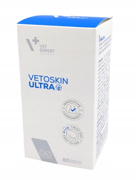 Vetexpert Vet Expert Vetoskin ULTRA kapsułki skóra atopowa sierść drapanie