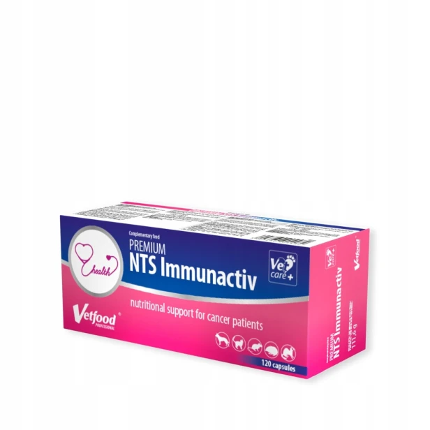 Vetfood Premium NTS Immunactiv 120kaps dla psa kota data ważności13-12-2026