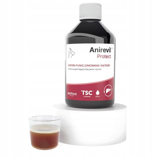 Anirevil Protect Płyn 250ml Wsparcie Ochrona Wątroby Psa I Kota Biovico