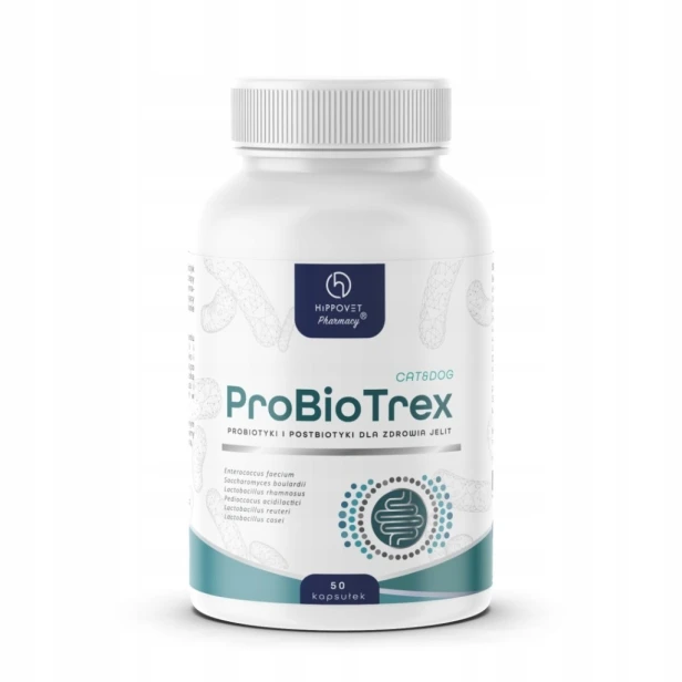 Hippovet ProBioTrex Cat&Dog 50 kapsułek - Probiotyk Pies Kot Biegunka