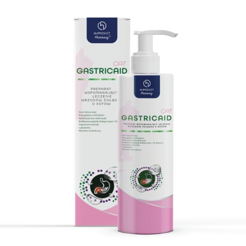 Hippovet GastricAid Cat 250ml - Kot Refluks Wymioty Wrzody Zgaga
