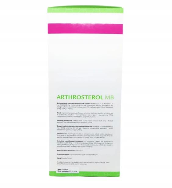 Arthrosterol MB Płyn 500 ml Preparat Na Zdrowe Stawy Dla Psa 1Szt Geulincx