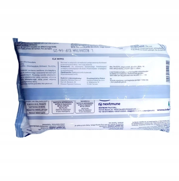 Clorexyderm Wipes Chusteczki Nawilżane Antybakteryjne Dla Psa I Kota 40 Szt