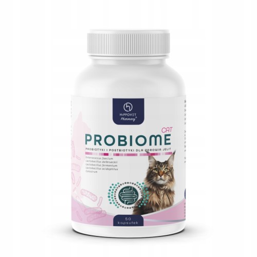 Hippovet ProBioTrex Cat 50kaps probiotyk postbiotyk jelita biegunka dla kot