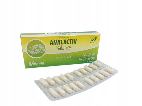 Vetfood Amylactiv Balance 60kaps Enzymy Trawienne Pies Kot na biegunkę